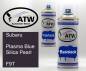 Preview: Subaru, Plasma Blue Silica Pearl, F9T: 400ml Sprühdose + 400ml Klarlack - Set, von ATW Autoteile West.